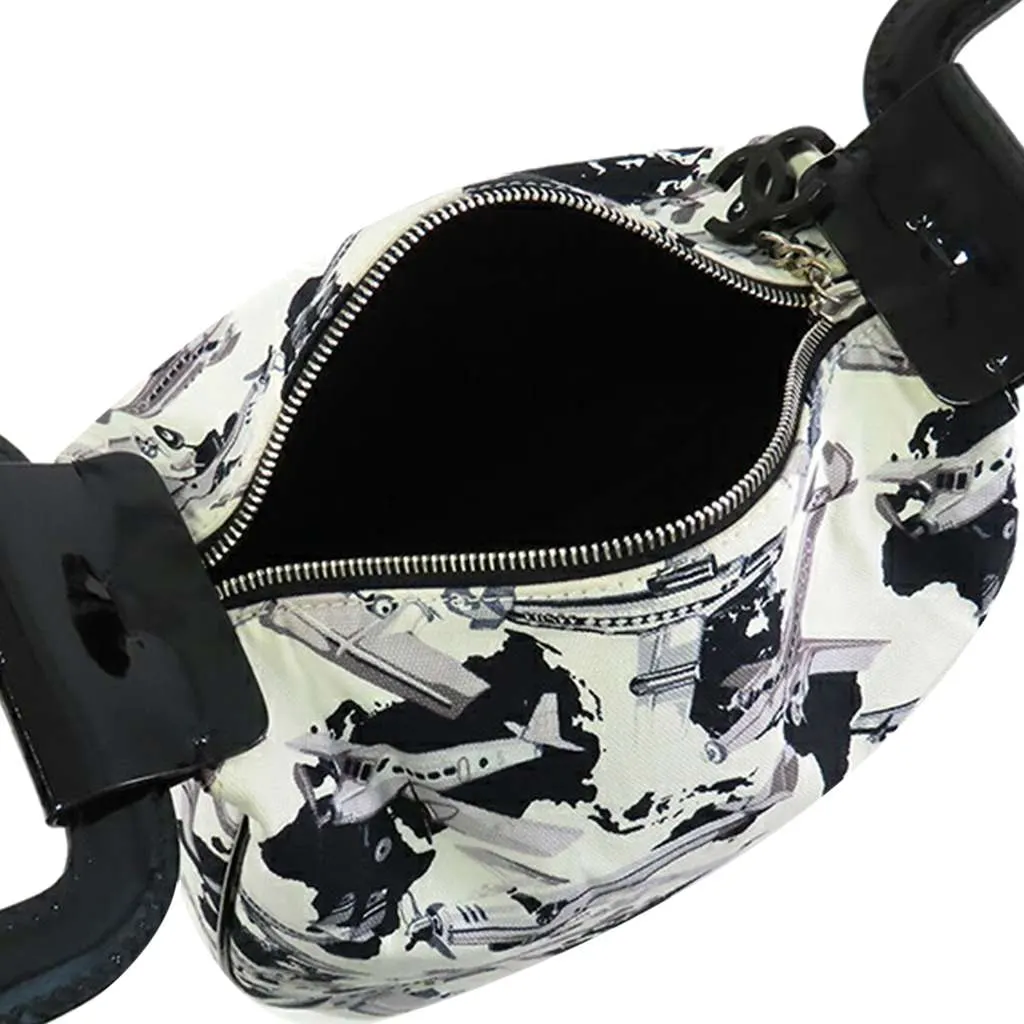 Chanel Printed Canvas Coco Airline Handbag White Canvas Good - Box View