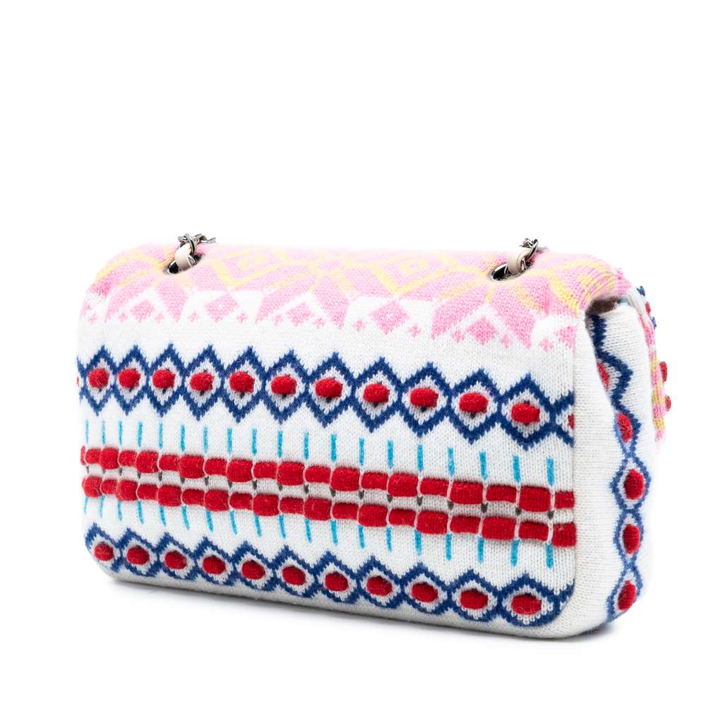 Chanel Medium Classic Multicolor Cashmere Knit Single Flap - 2