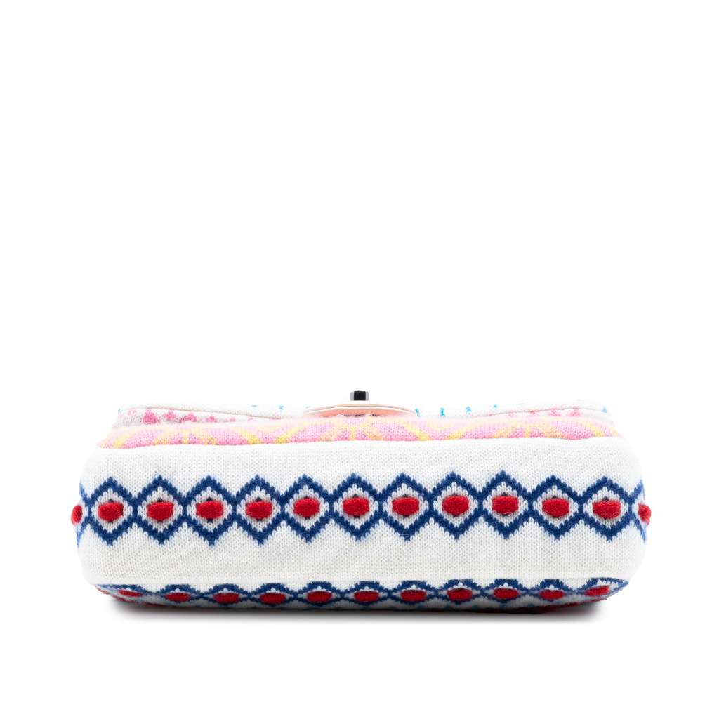 Chanel Medium Classic Multicolor Cashmere Knit Single Flap - 3
