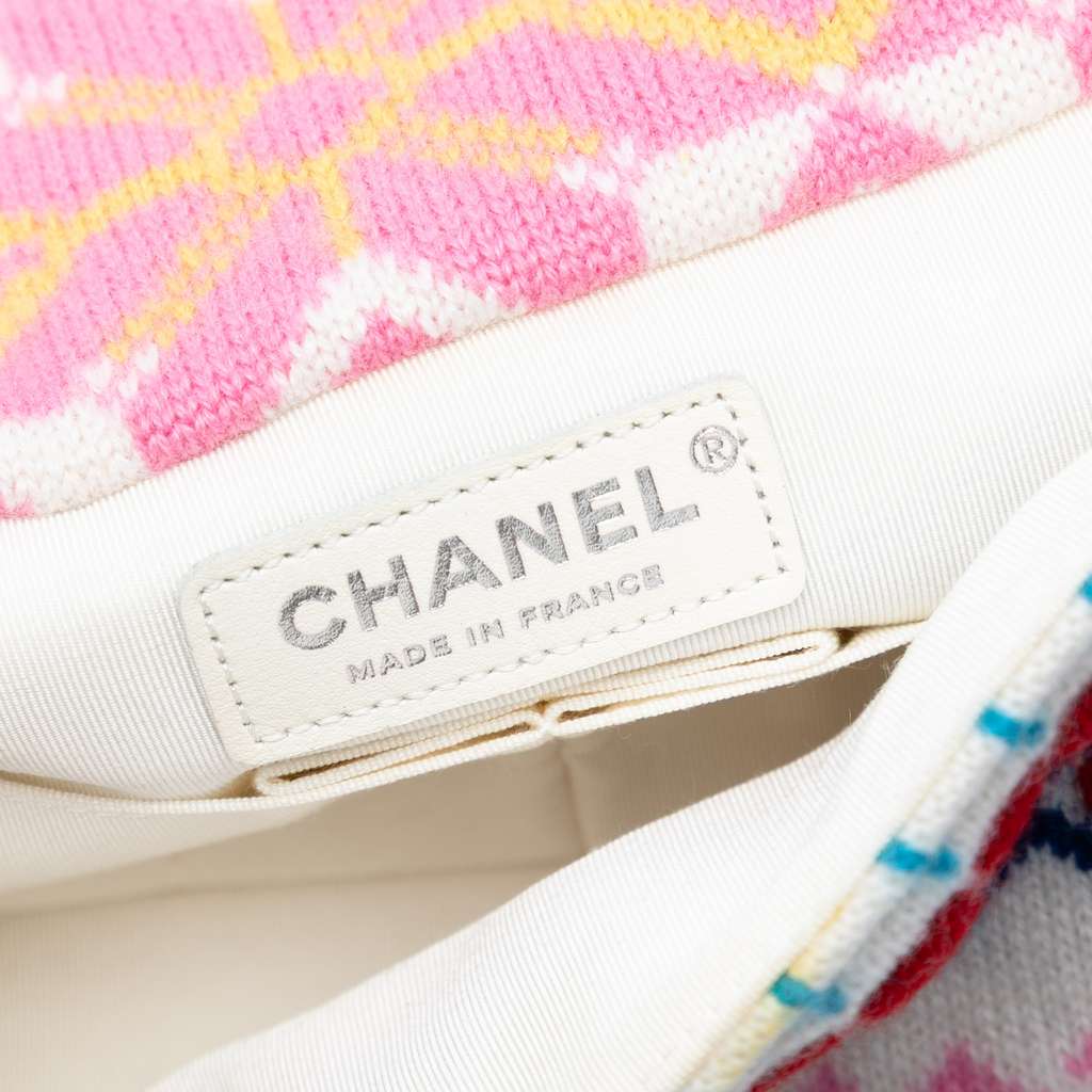 Chanel Medium Classic Multicolor Cashmere Knit Single Flap - 5