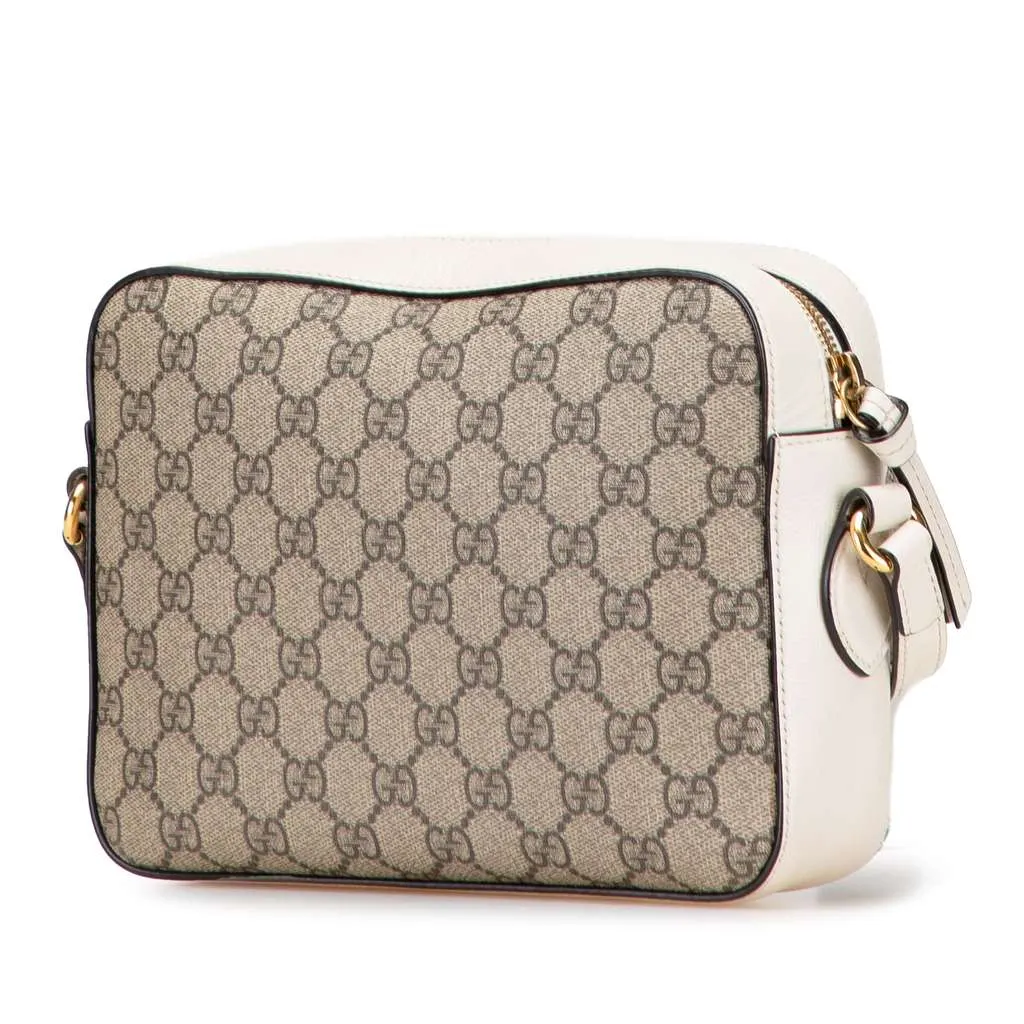 Gucci Small GG Supreme Horsebit 1955 Crossbody Brown Canvas Good - Back View