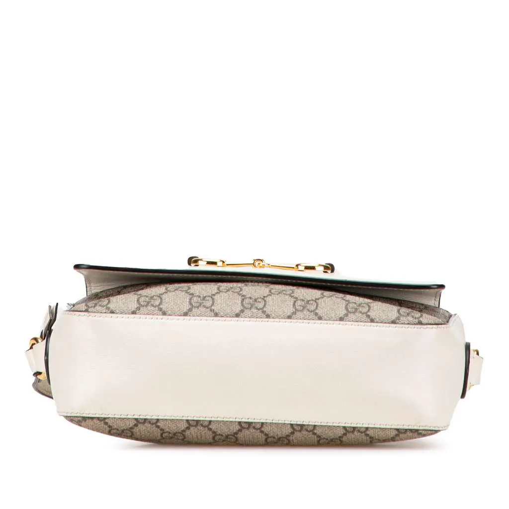 Gucci Small GG Supreme Horsebit 1955 Crossbody Brown Canvas Good - Inside View