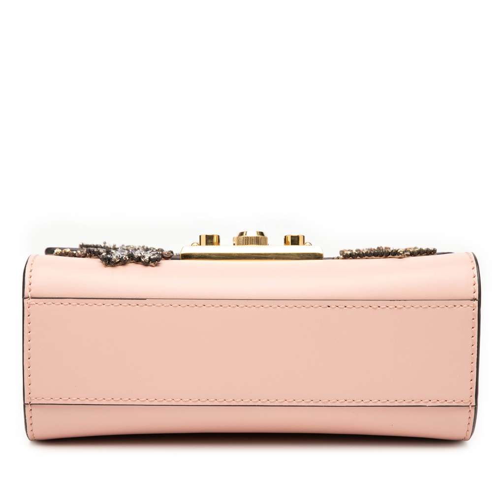 Gucci Small Crystal Embellished Leather Star Padlock Crossbody - 3