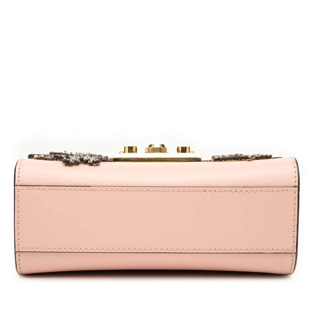 Gucci Small Crystal Embellished Leather Star Padlock Crossbody Pink Leather Very good - Inside View