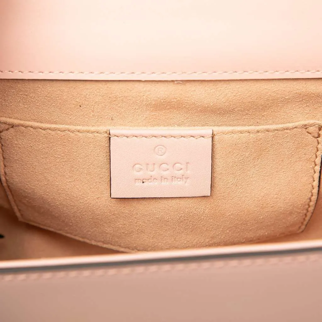 Gucci Small Crystal Embellished Leather Star Padlock Crossbody Pink Leather Very good - Box View