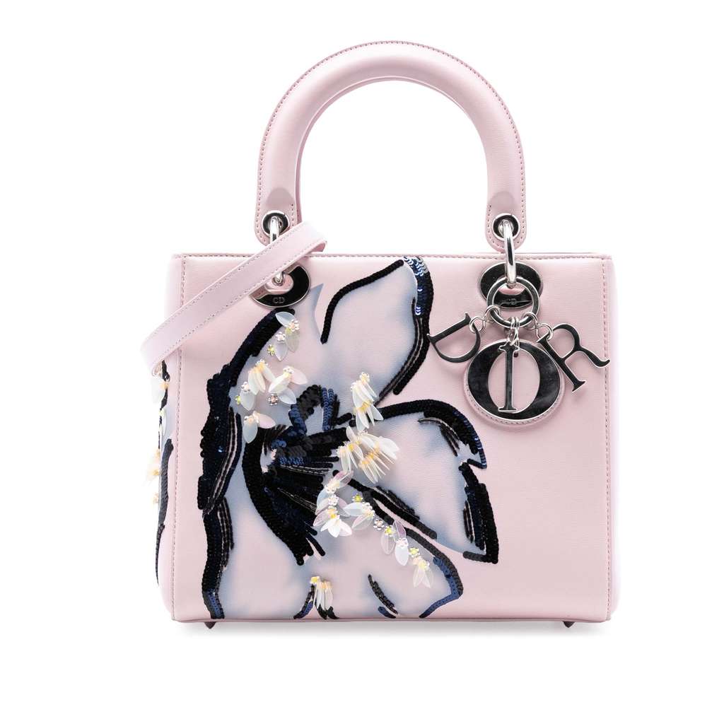 Dior Medium Calfskin Sequin Embellished Lady Dior