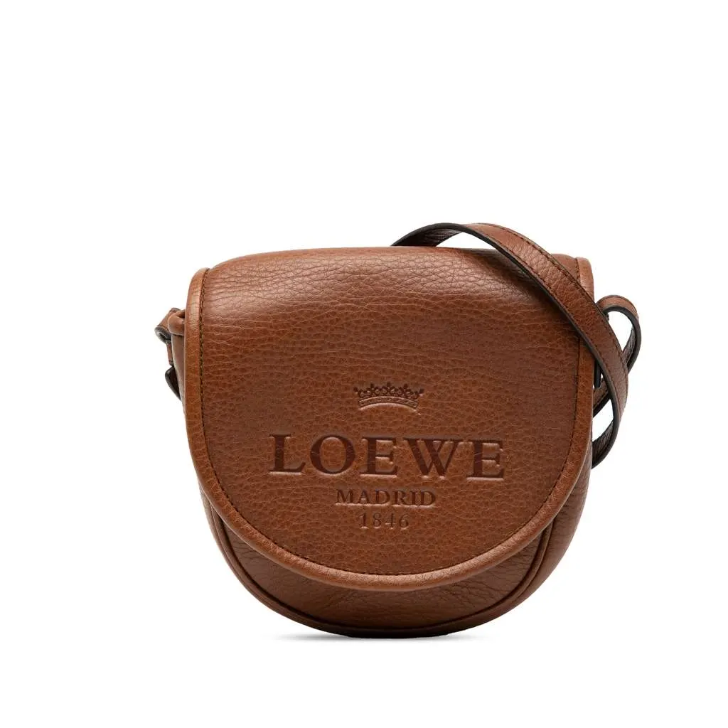 Loewe Mini Leather Heritage Crossbody Brown Leather Very good - Front View