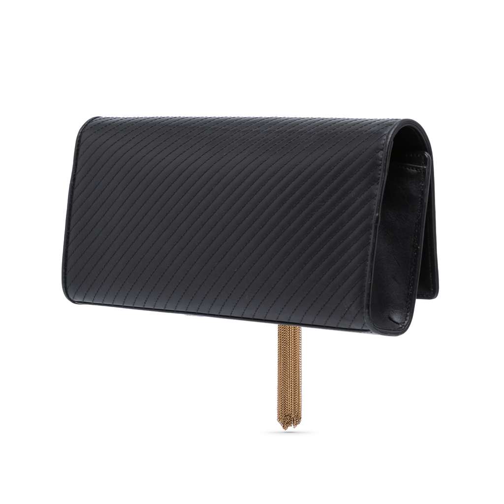 Saint Laurent Quilted Calfskin Monogram Kate Tassel Clutch - 2