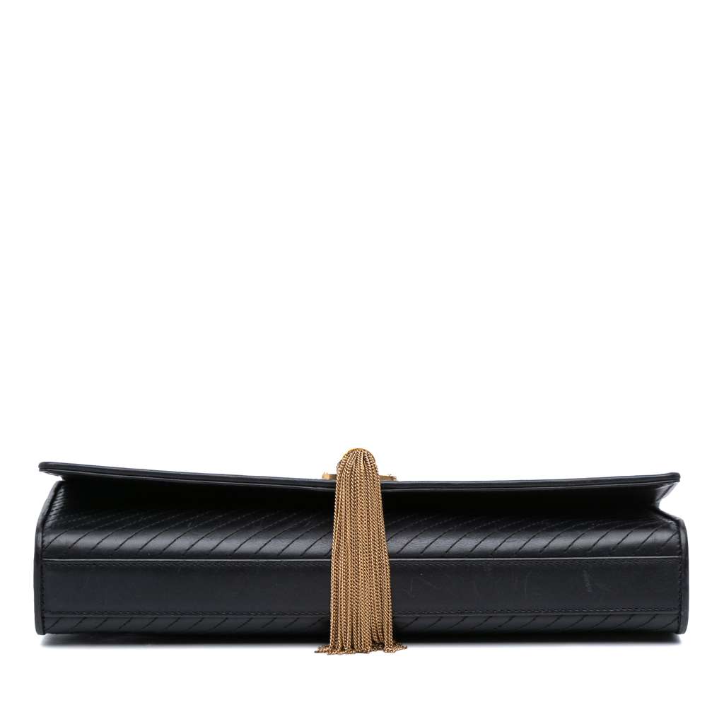 Saint Laurent Quilted Calfskin Monogram Kate Tassel Clutch - 3