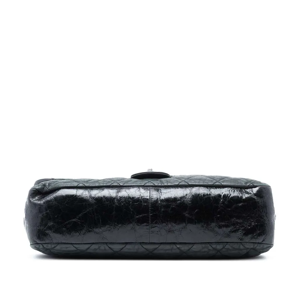 Chanel Jumbo Iridescent Calfskin In The Mix Flap Green Leather Good - Inside View