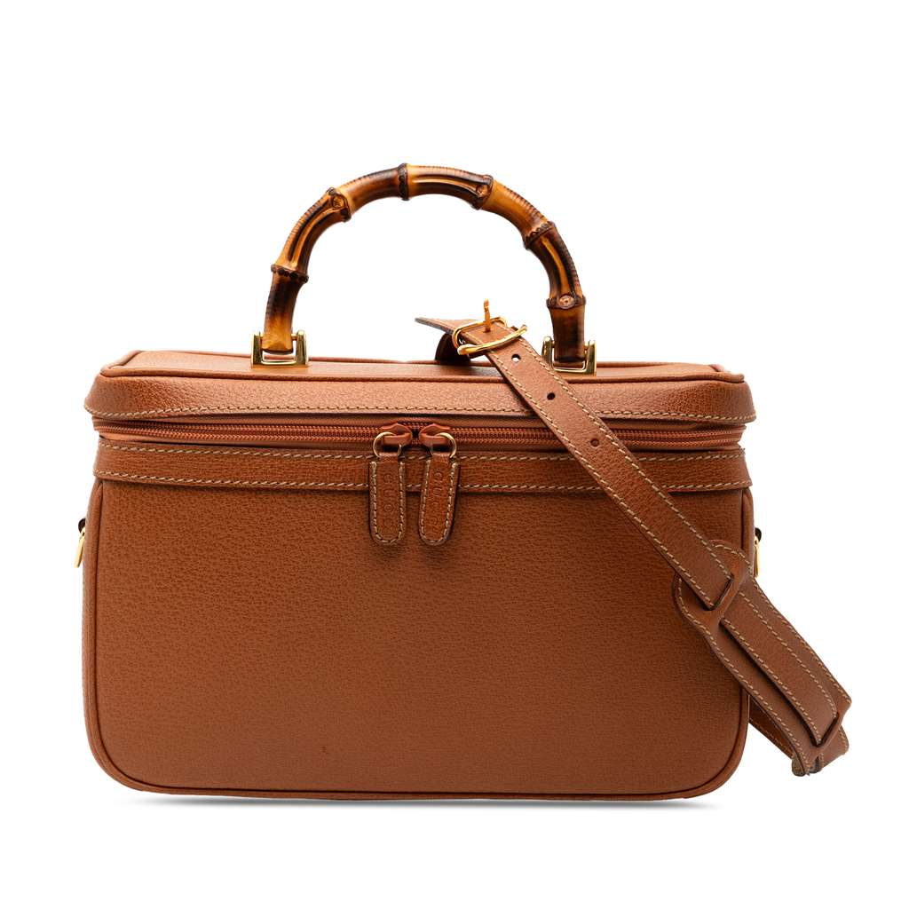 Gucci Leather Bamboo Vanity Bag