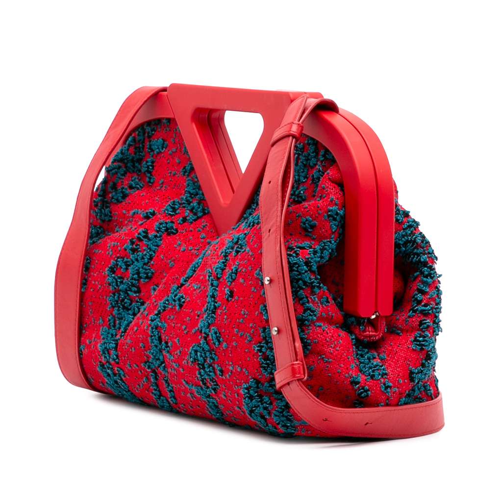 Bottega Veneta Medium Boucle Tweed The Point Triangle Satchel - 2