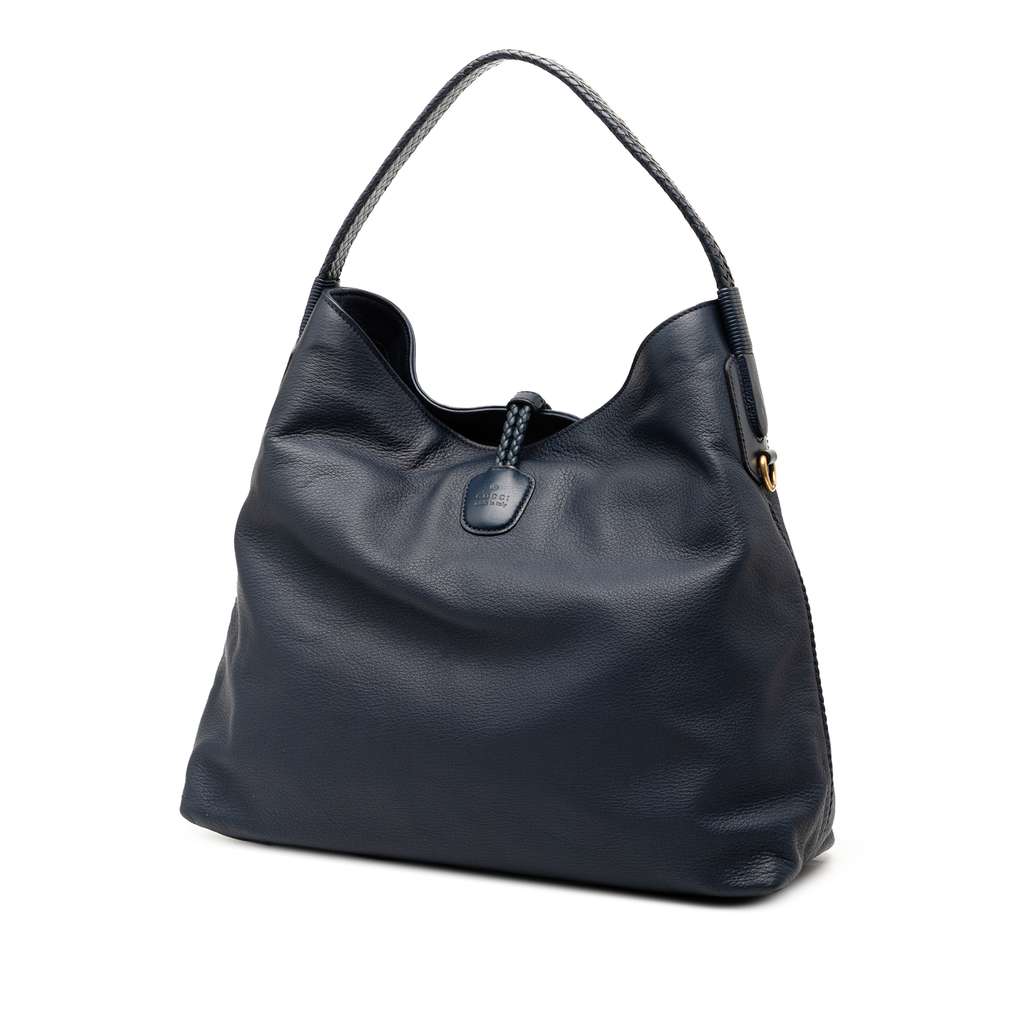 Gucci Leather Hip Bamboo Satchel - 2