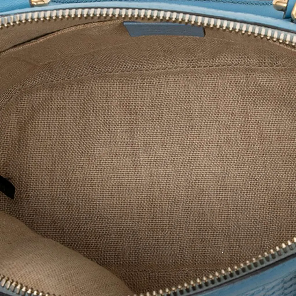 Gucci Mini Microguccissima Dome Satchel Blue Leather Very good - Model View