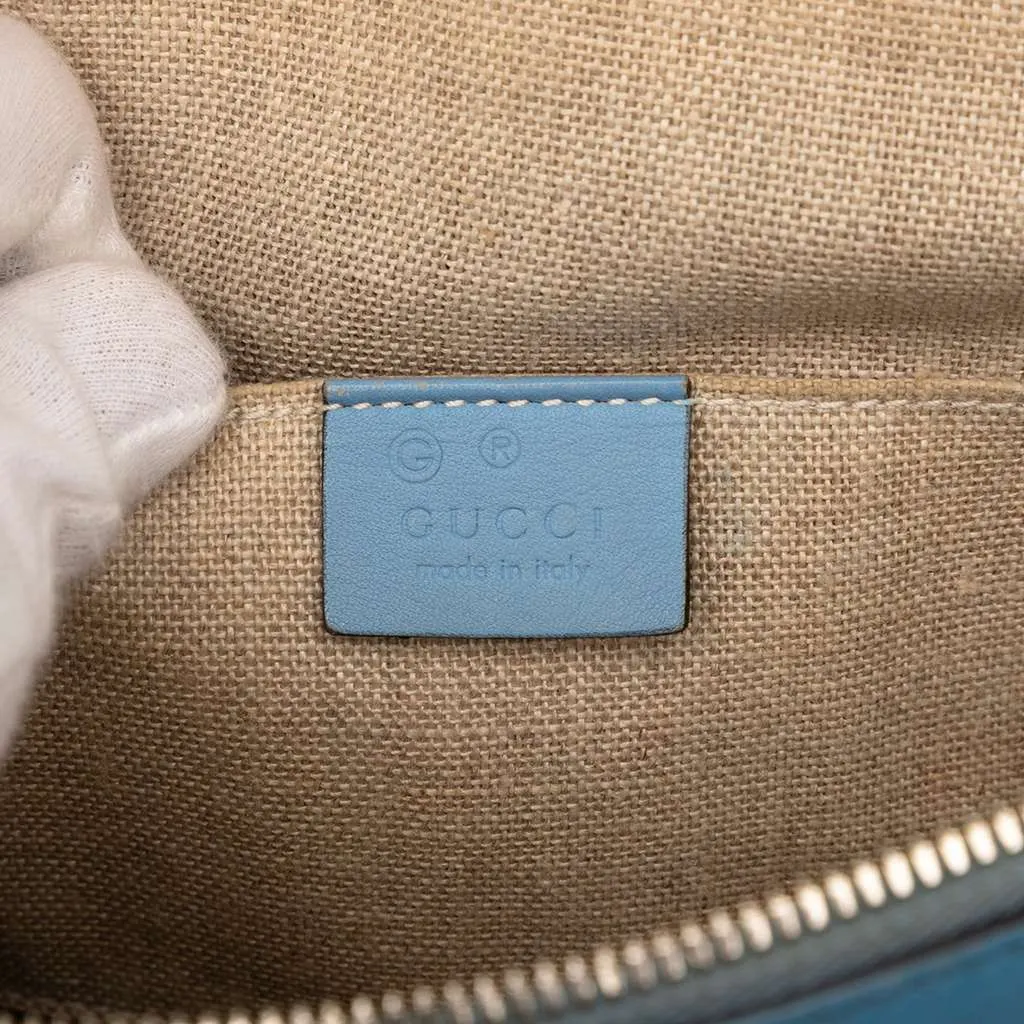 Gucci Mini Microguccissima Dome Satchel Blue Leather Very good - Box View