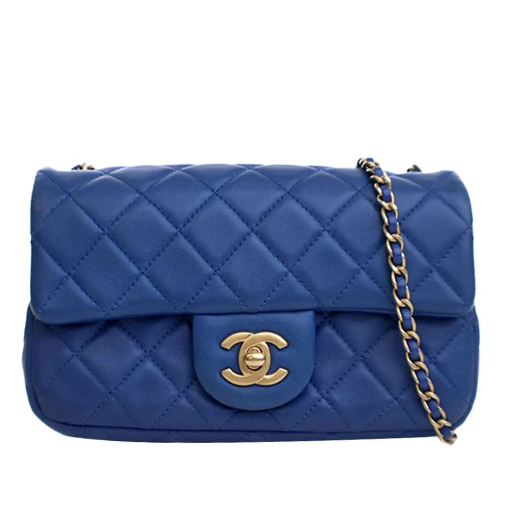 Chanel Mini Rectangular Classic Lambskin Pearl Crush Single Flap