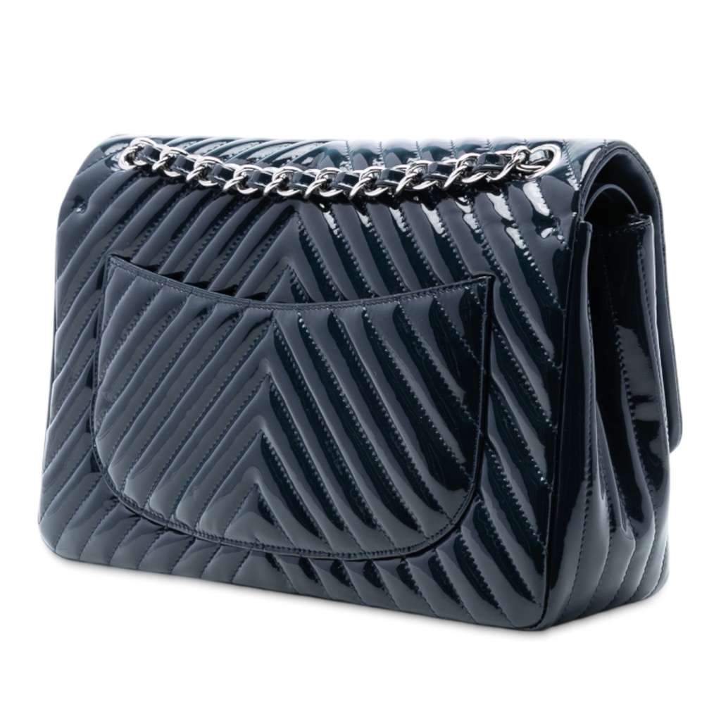 Chanel Jumbo Classic Chevron Patent Double Flap - 2