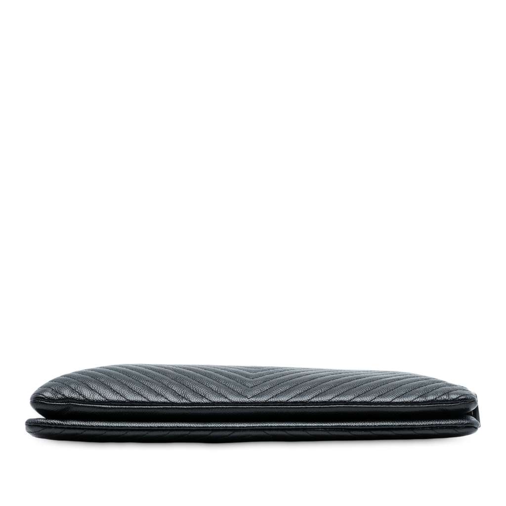 Chanel CC Chevron Caviar Zip Clutch - 3