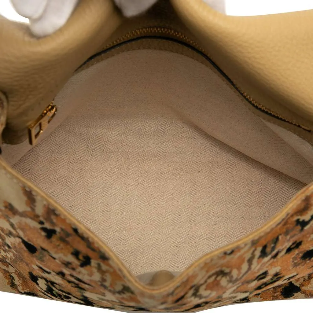 Loewe Suede Tapestry Flamenco Knot Crossbody Brown Leather Good - Model View