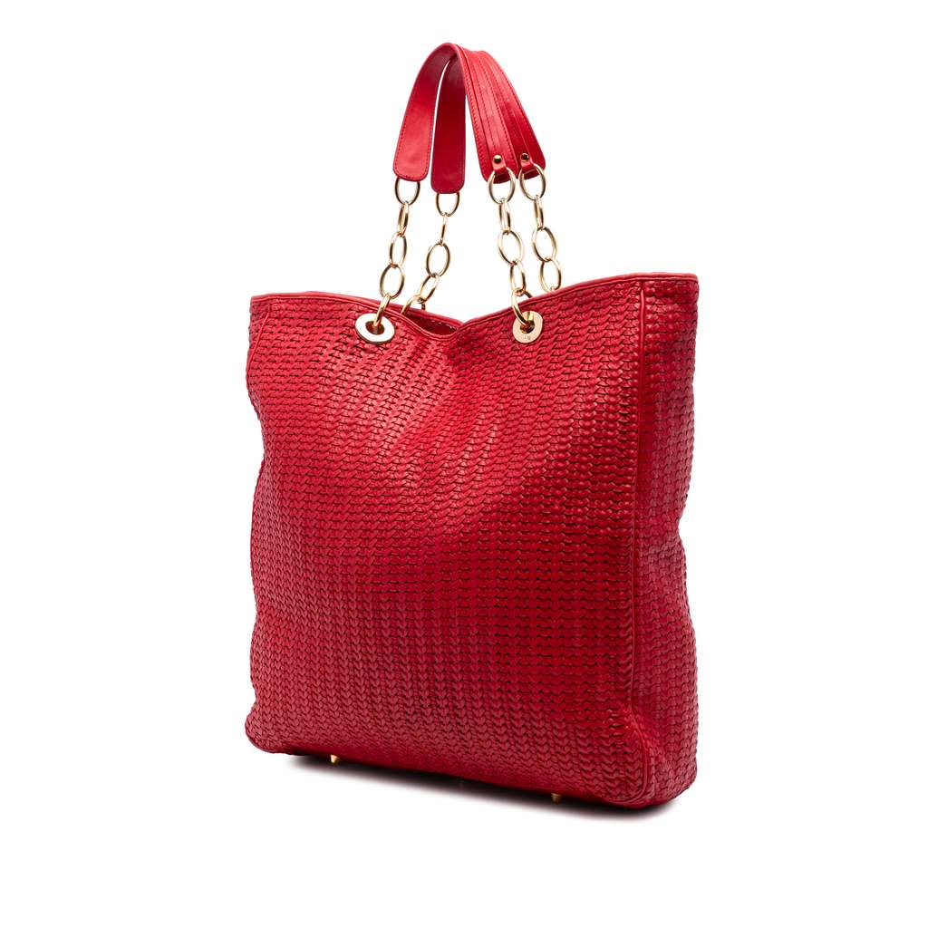 Dior Large Woven Lambskin Lady Dior Soft Shopping Tote - 2