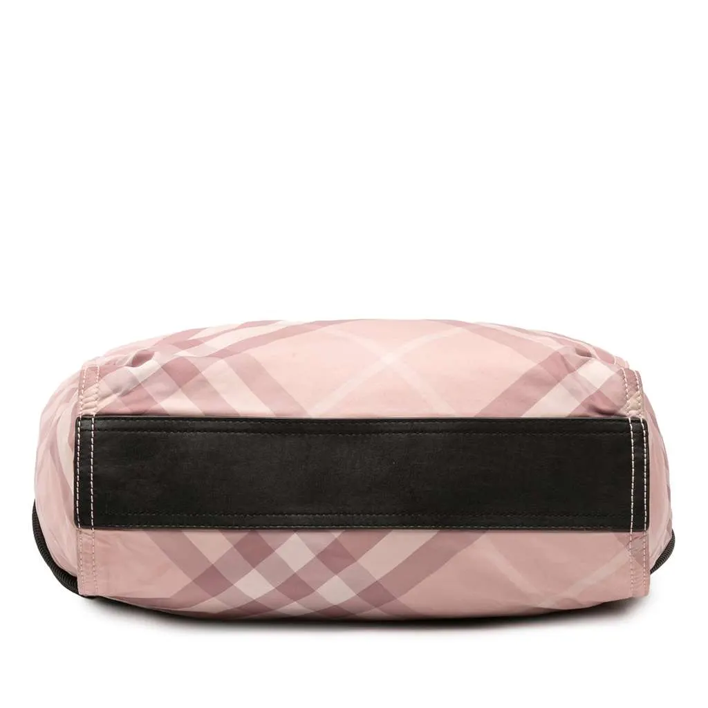 Burberry Supernova Check Nylon Buckleigh Tote Pink Good - Inside View
