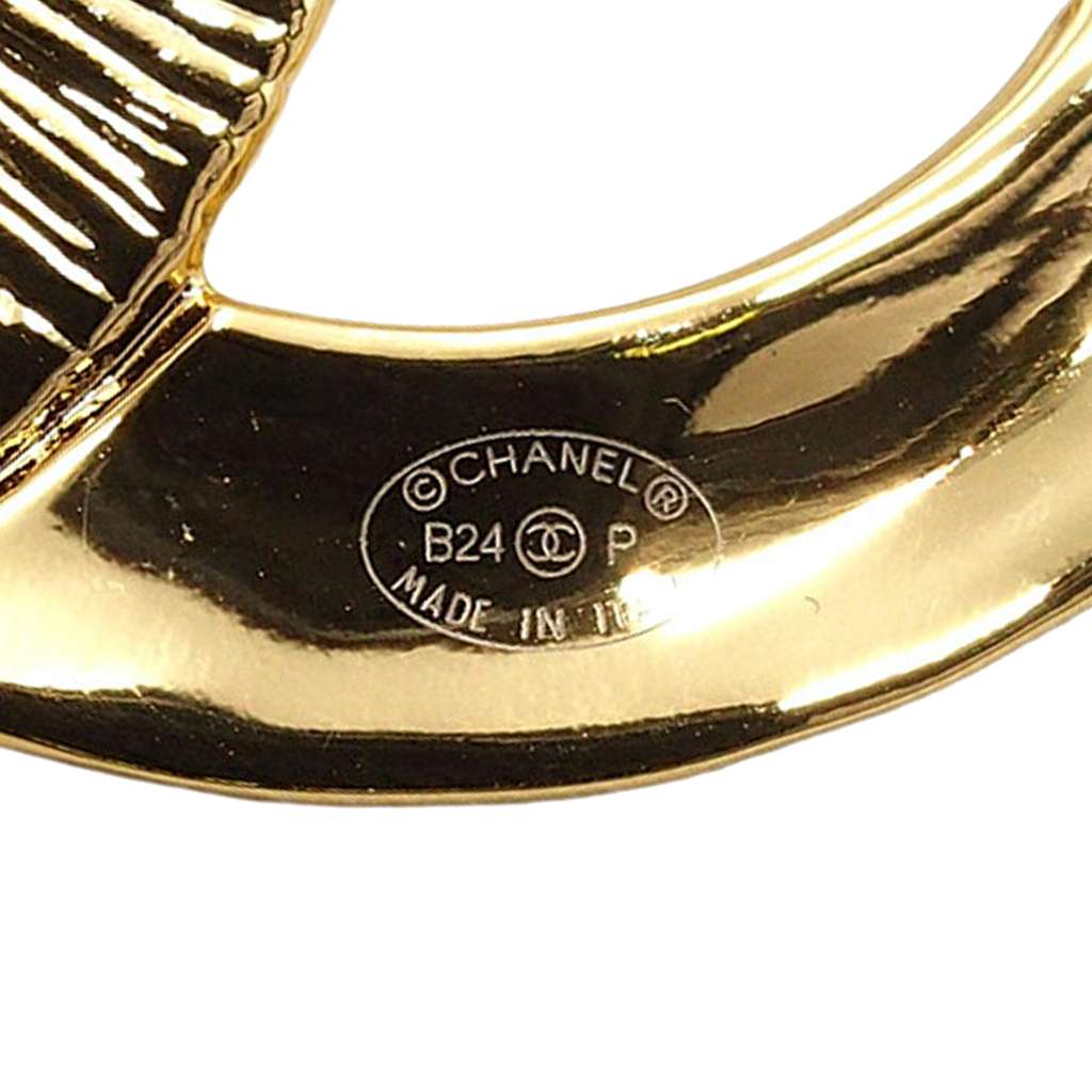 Chanel CC Gold Plated Enamel Brooch - 4