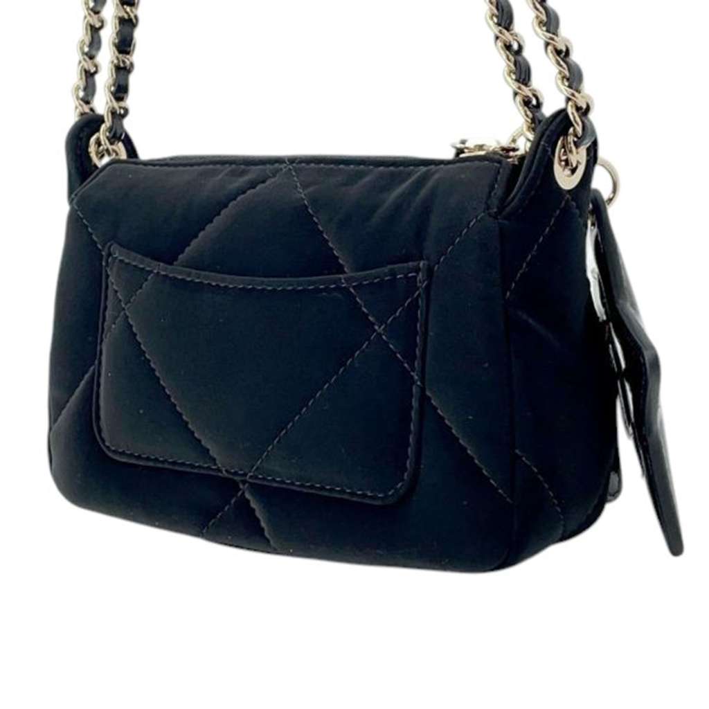 Chanel Coco Neige Velvet Effect Nylon Clutch with Chain - 2