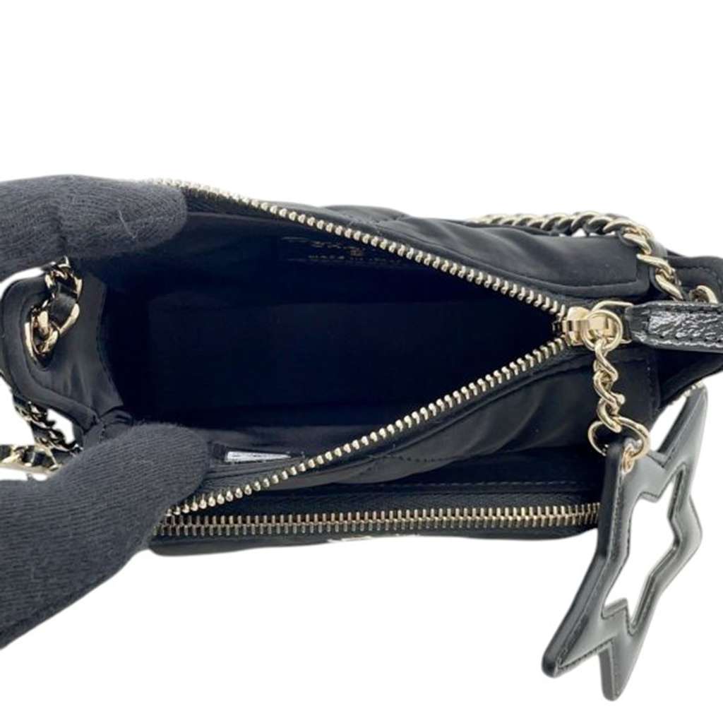 Chanel Coco Neige Velvet Effect Nylon Clutch with Chain - 4