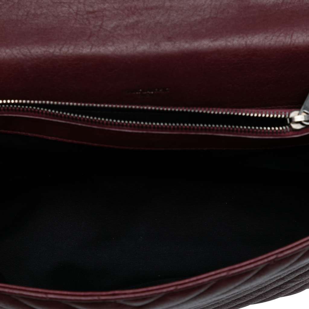 Saint Laurent Large Sheepskin Chevron Monogram College Satchel - 4