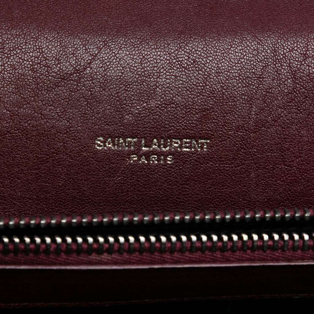 Saint Laurent Large Sheepskin Chevron Monogram College Satchel - 5