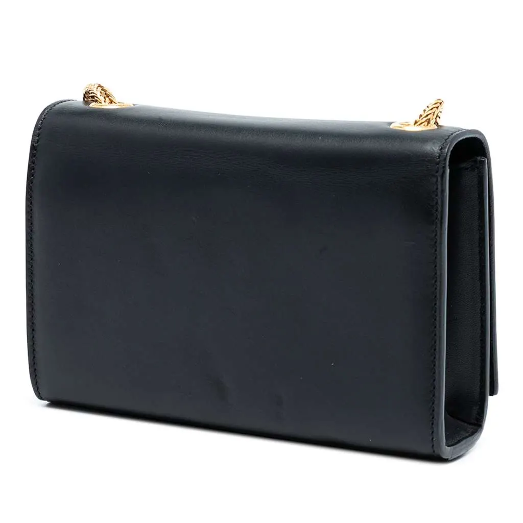 Saint Laurent Small Leather Monogram Kate Tassel Crossbody Black Leather Good - Back View