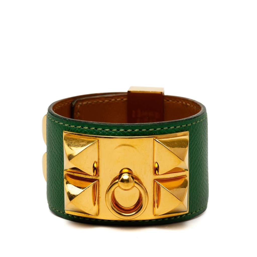 Hermès Leather and Gold Plated Collier de Chien Bracelet - 3