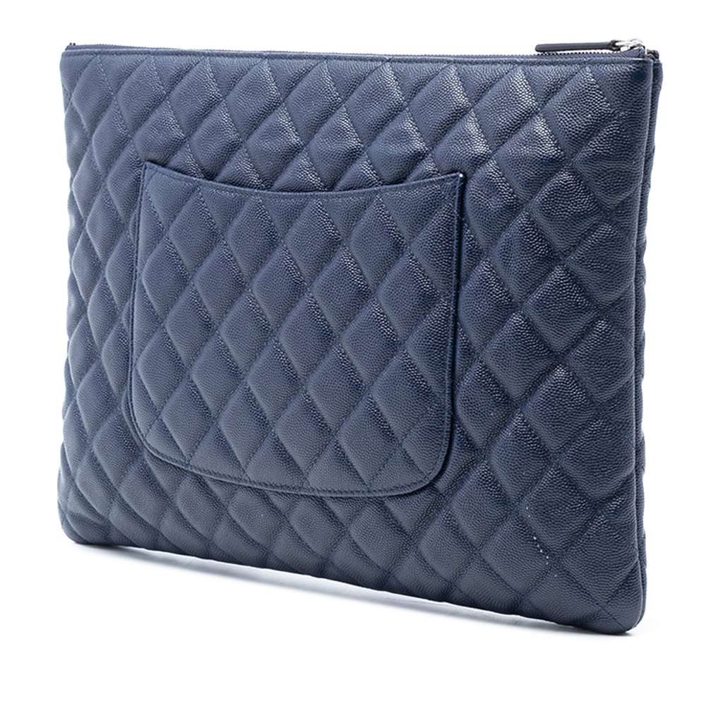 Chanel Large Quilted Caviar O Case Clutch - 2