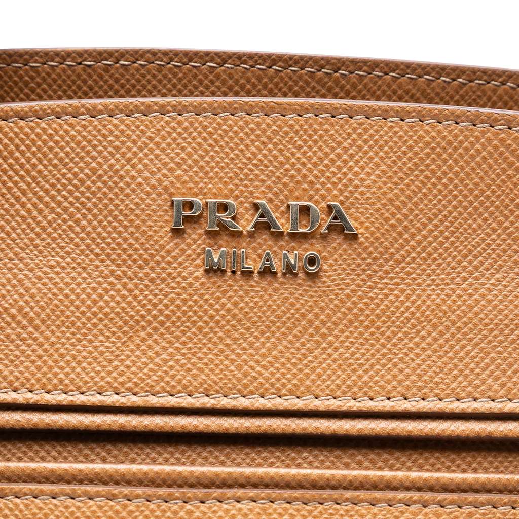Prada Saffiano Cuir Trimmed Canapa Satchel - 5