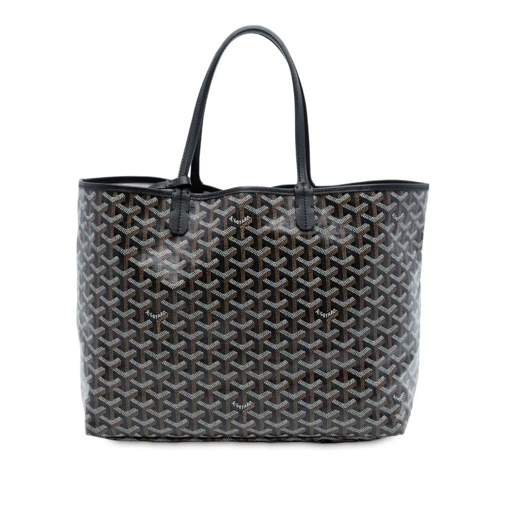 Goyard Goyardine Saint Louis PM Black Canvas Good - Front View