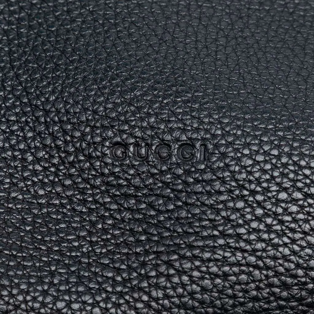 Gucci Medium Calfskin Bamboo Daily Shopper Satchel Black Leather Very good - Box View