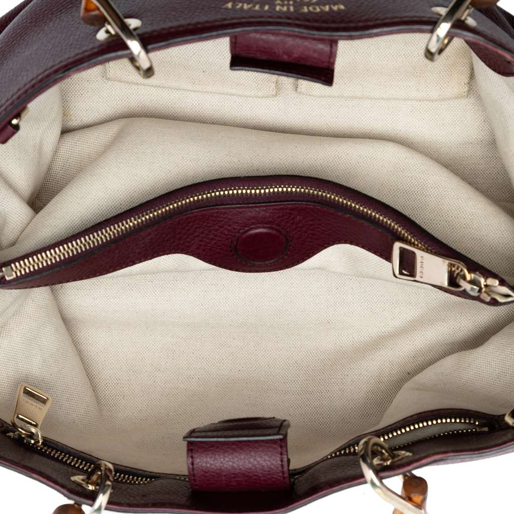 Gucci Medium Calfskin Bamboo Shopper Satchel - 4