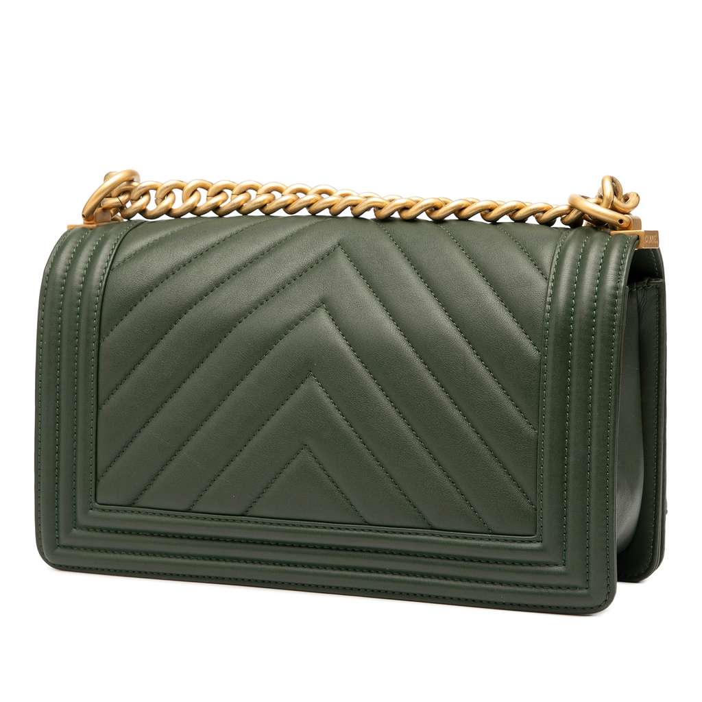 Chanel Old Medium Chevron Lambskin Boy Flap - 2