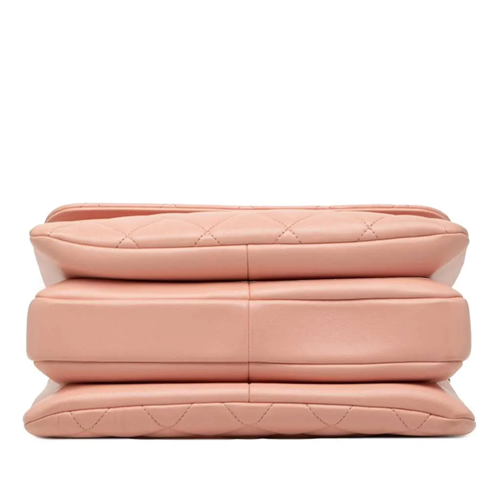 Chanel Small Quilted Lambskin Trendy CC Flap Pink Leather Good - Inside View