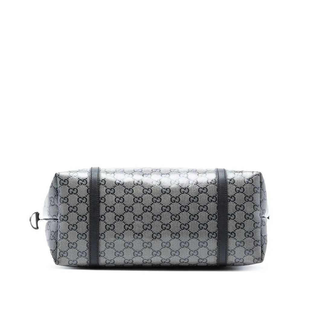 Gucci Medium GG Crystal Joy Tote Grey Canvas Good - Inside View