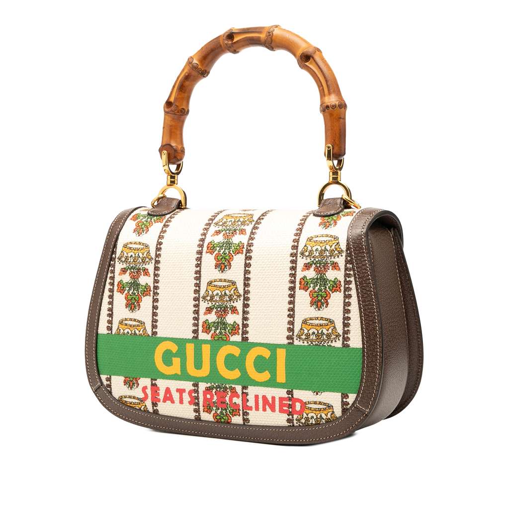 Gucci 100th Anniversary Medium Canvas 1947 Bamboo Top Handle Bag - 2