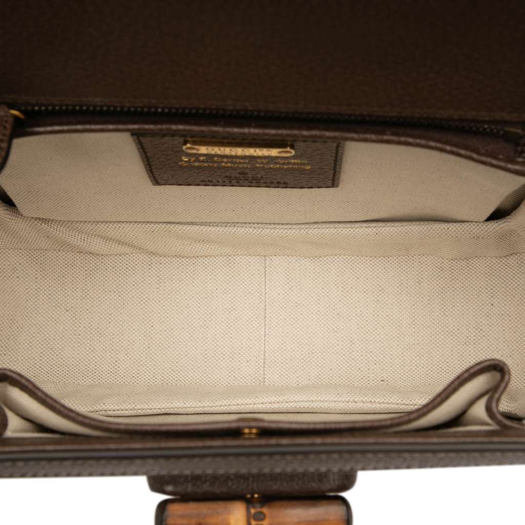 Gucci 100th Anniversary Medium Canvas 1947 Bamboo Top Handle Bag - 4