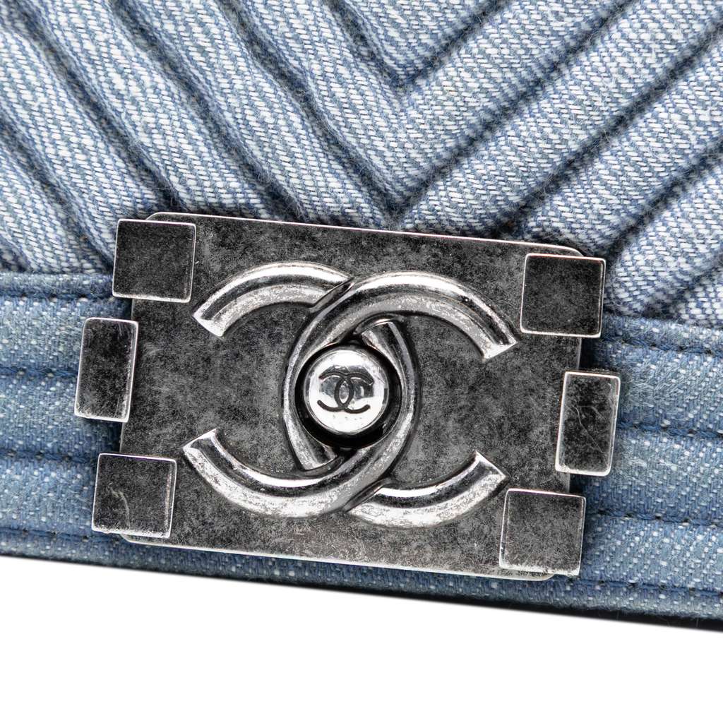 Chanel Small Chevron Denim Boy Flap - 5
