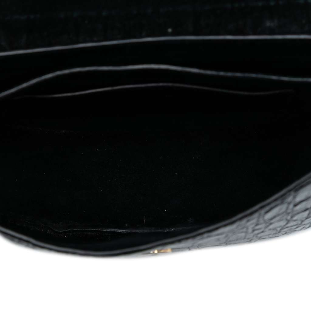 Saint Laurent Small Croc Embossed Monogram Kaia Crossbody - 4