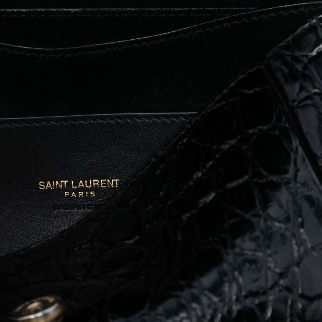 Saint Laurent Small Croc Embossed Monogram Kaia Crossbody - 5