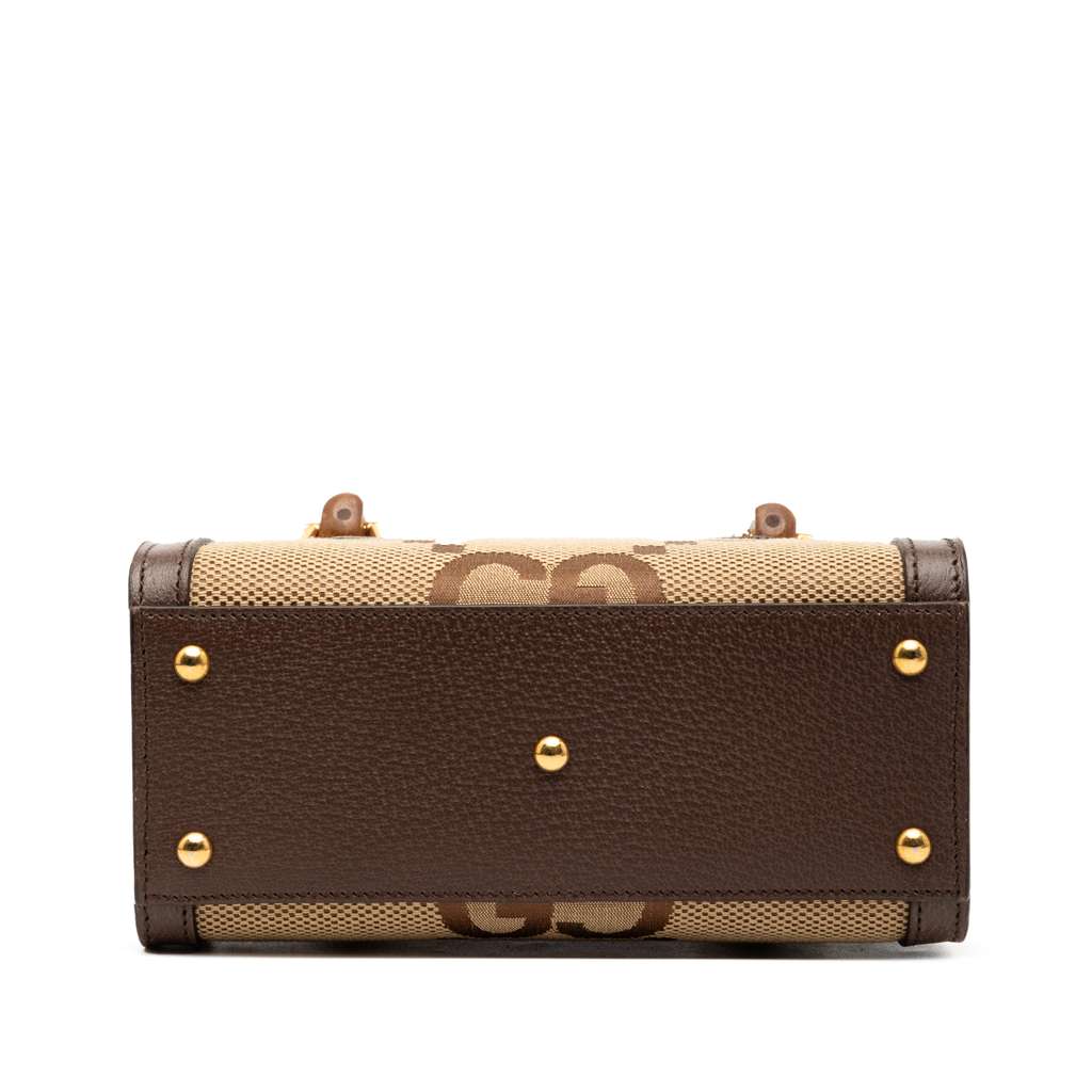 Gucci Mini Jumbo GG Canvas Bamboo Diana Satchel - 3
