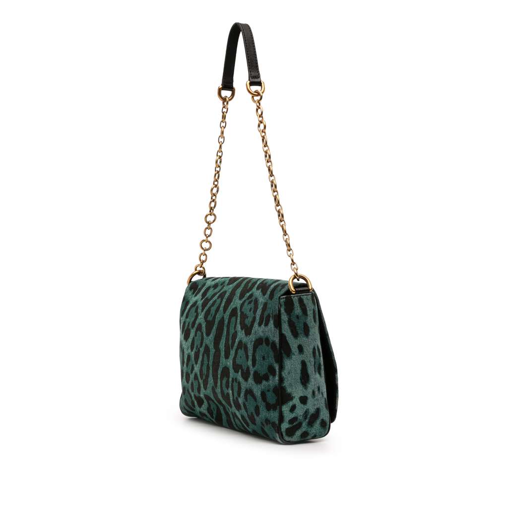 Dolce & Gabbana Leopard Printed Denim Flap Crossbody - 2