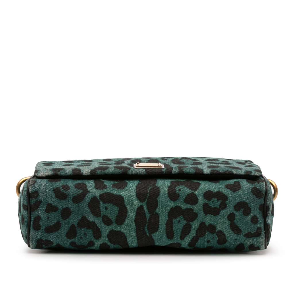 Dolce & Gabbana Leopard Printed Denim Flap Crossbody - 3