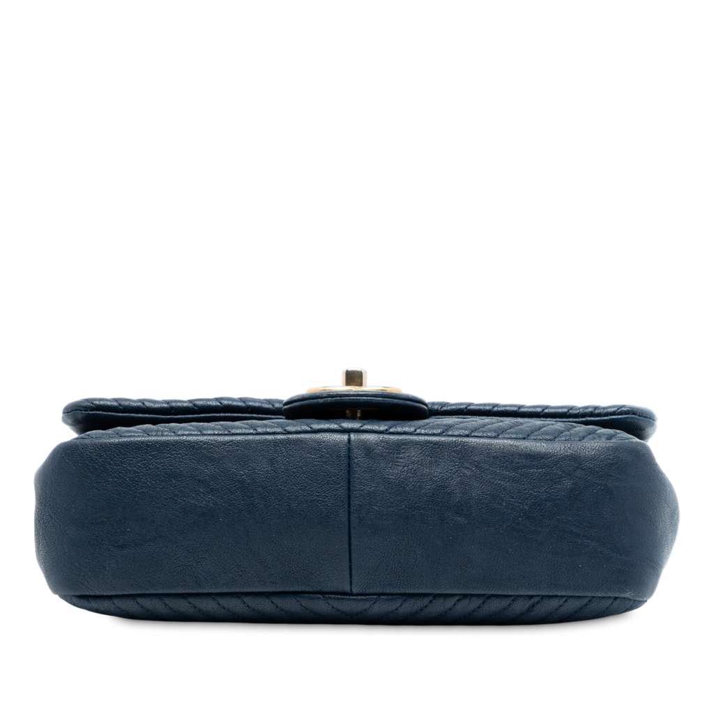 Chanel Small Chevron Wrinkled Calfskin Medallion Charm Surpique Flap - 3