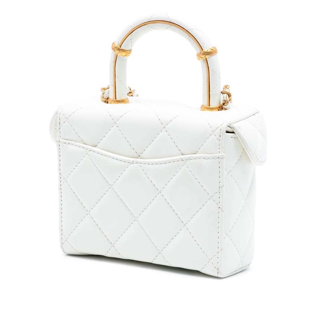 Chanel Mini CC Quilted Lambskin Vanity Top Handle Cosmetic Case - 2